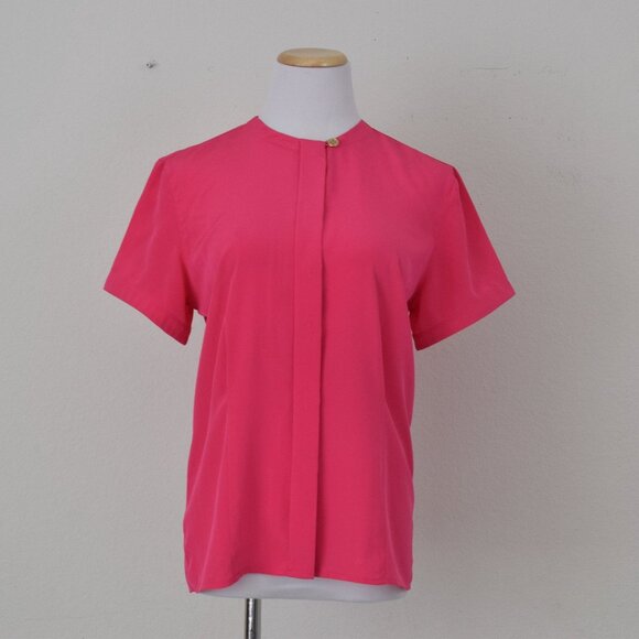 Vintage 80s Button‎ Polyester Blouse size 8 - Picture 9 of 10